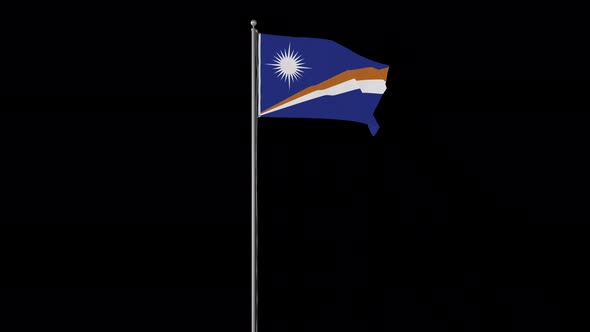 Marshall Islands Flag Pole Loops With Alpha