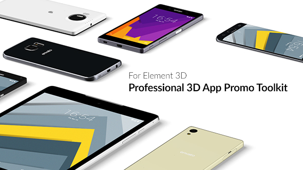 Professional 3D App Promo Toolkit for Element 3D