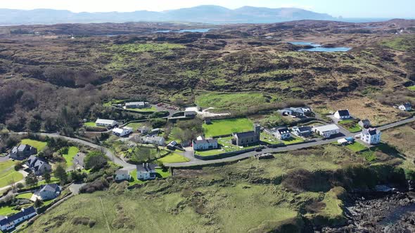 Aerial View of Portnoo with the Church of Ireland in County Donegal Ireland