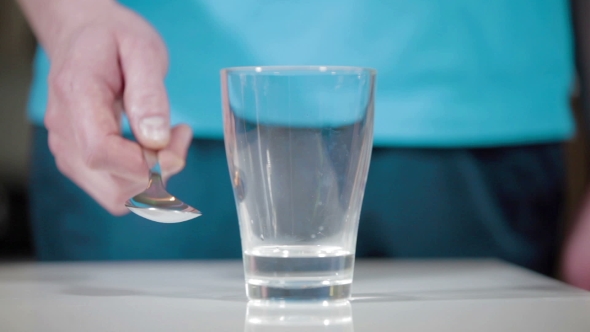 Hands Playing Glass Cup With Spoon Music Kitchen
