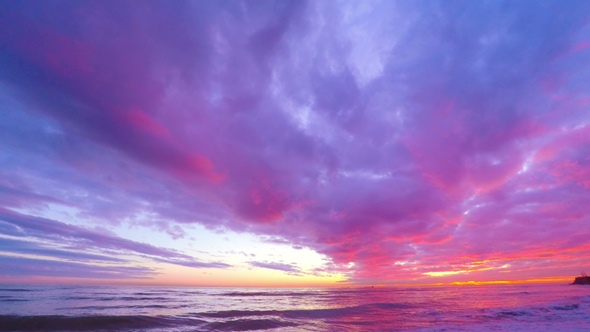 Cloudy Sunset Sky over the Sea.