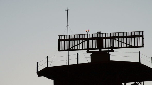 Radar Tower Control Gyrating at Sunset alt