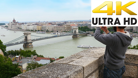 Single Man Enjoy With Budapest River View, Hungary