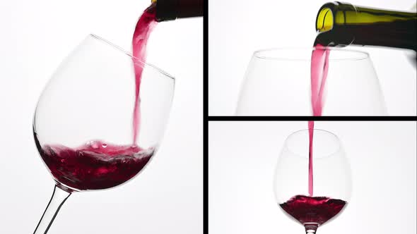 Red Wine Is Pouring Into A Glass