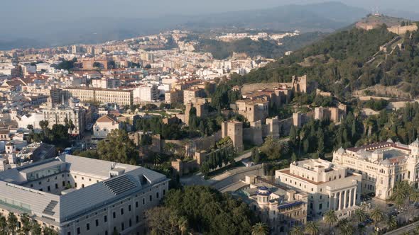 Aerial view of ancient Malaga fortress