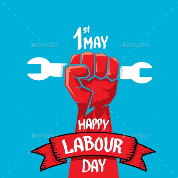 1 May - Labour Day. Vector Labour Day Poster