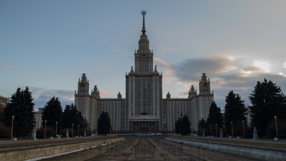Sunset In Moscow State University