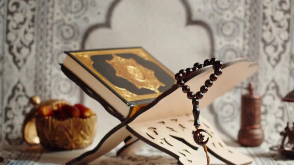 Quran Book Closeup Praying Islamic Religion