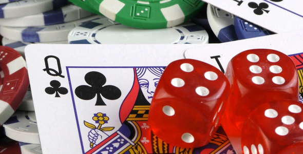 Gambling Red Dice Poker Cards and Money Chips 4 alt