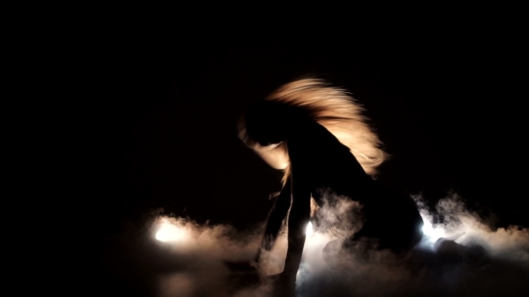 Girl Passionately Dancing, Silhouette