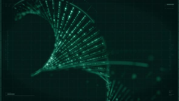 Visualization Of Digital DNA Strand In Interface For Scientific Genetic Research