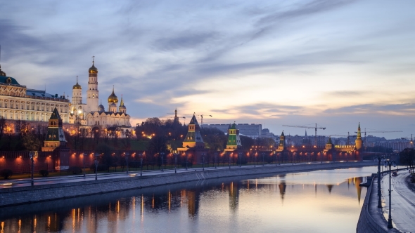 Moscow Kremlin Dawn Sunrise In Moscow