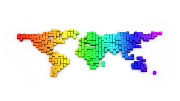 Blocks Form a Map of the World alt