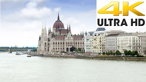 View of Hungarian Gothic Parliament, Budapest, Hungary