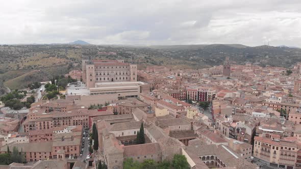 Aerial view to Toledo Cathedral and the city, Toledo, Spain