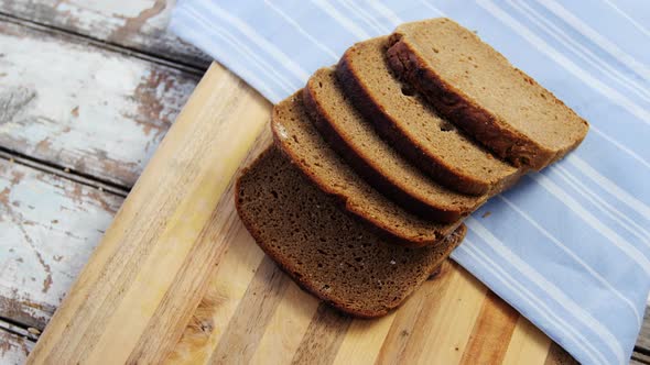 Slices of bread with napkin