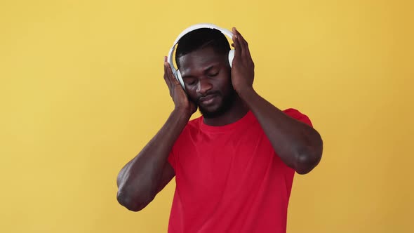 Music Chill African Man Listening Sound Headphones