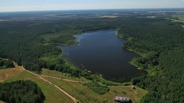 Top View of the Lake Bolta in the Forest in the Braslav Lakes National Park the Most Beautiful