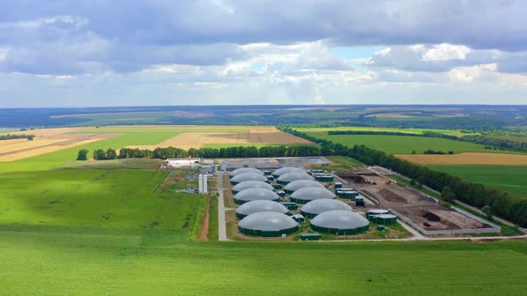 Modern bio gas plant in summer