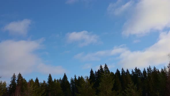 White Clouds Moving on Blue Sky