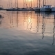 Yachts Masts Reflection In The Sea Water Under The Twilight. - VideoHive Item for Sale