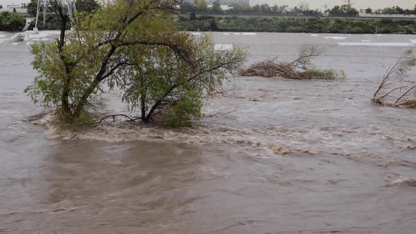 Flooded Los Angeles River