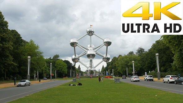 View of Atomium, Landmark of Brussels, Belgium