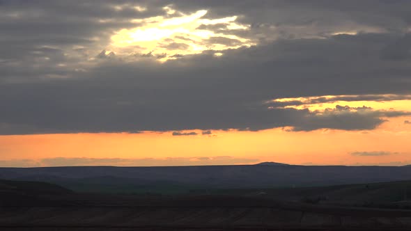 Sun Behind Clouds Before Sunset