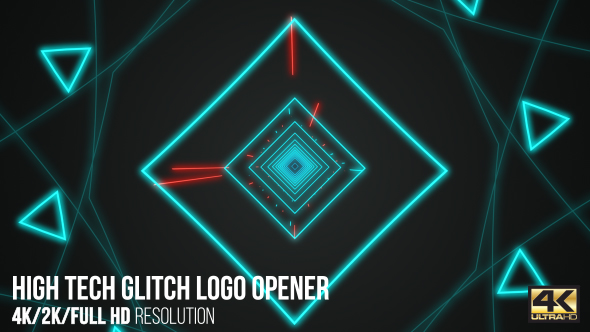 High Tech Glitch Logo Opener