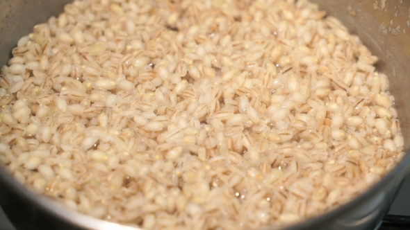 Barley Porridge Cooked In The Pan