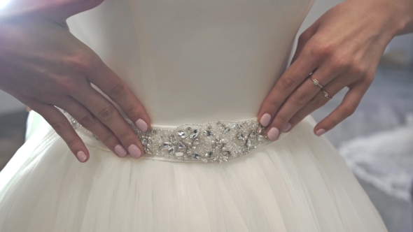 Detail Of Designer Luxury Wedding Dress