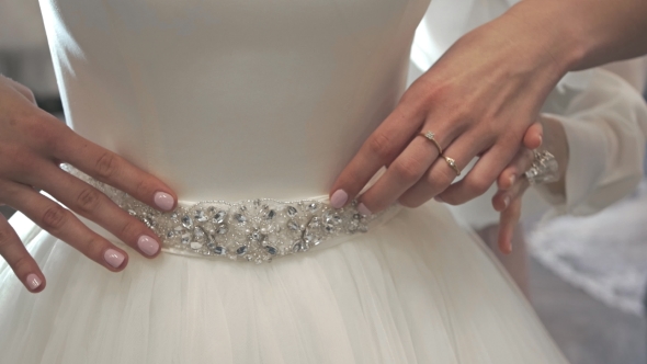 Detail Of Designer Luxury Wedding Dress