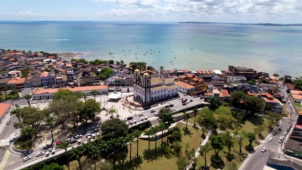 Bonfim church at downtown Salvador Bahia Brazil. Tourism postcard.