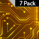 Golden Electric Circuit Board Animated Background-7 Pack - VideoHive Item for Sale