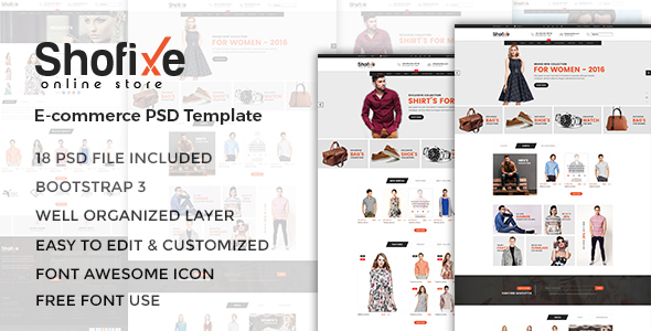 Shofixe - eCommerce PSD Template