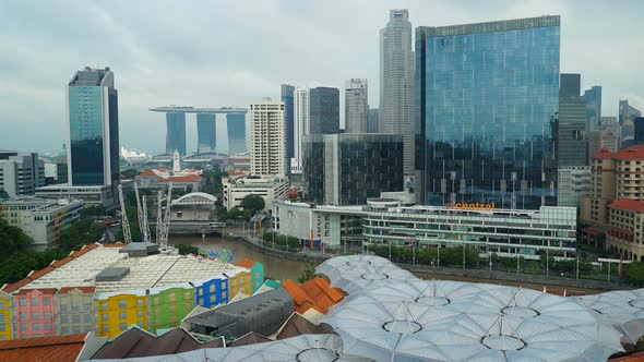 Time lapse of Building in Singapore city