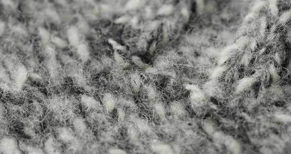 Grey Woolen Fabric Closeup