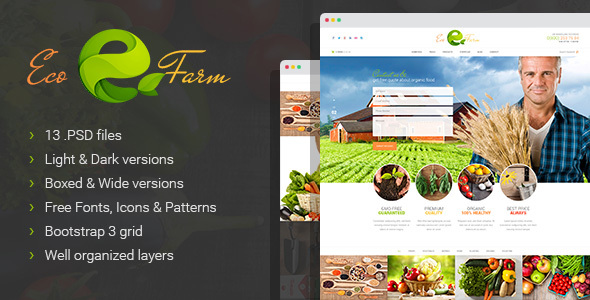 Eco Farm - Organic Food PSD Template