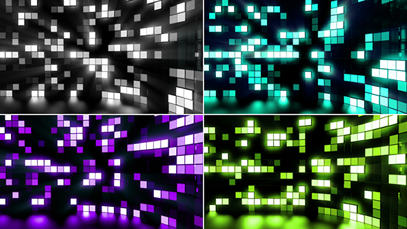 Neon Tiles Stage Light - Flickering Light