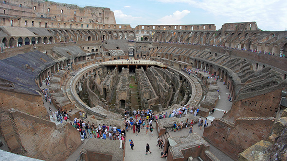 View of Colosseum at Day Time, Rome, Italy