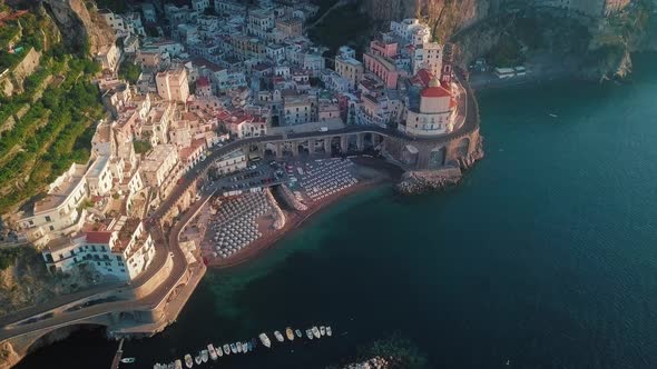 Atrani Aerial By Dawn, Amalfi Coast