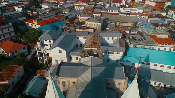 Aerial view of Zanzibar Island in Tanzania.