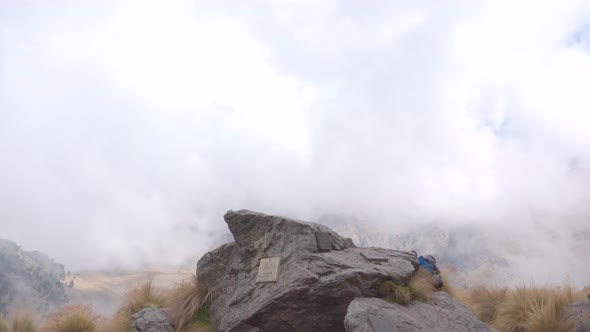 mountaineer walking on the iztaccihuatl volcano