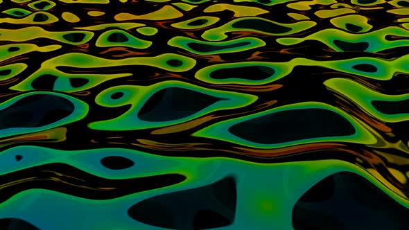 Colorful Wave Rainbow on Black Science Animation Fluid Art