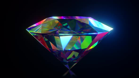Beautiful Large Crystal Clear Rainbow Shining Round Cut Diamond