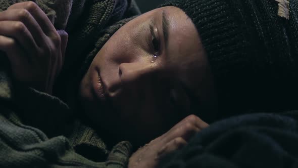 Homeless Teen Boy Crying