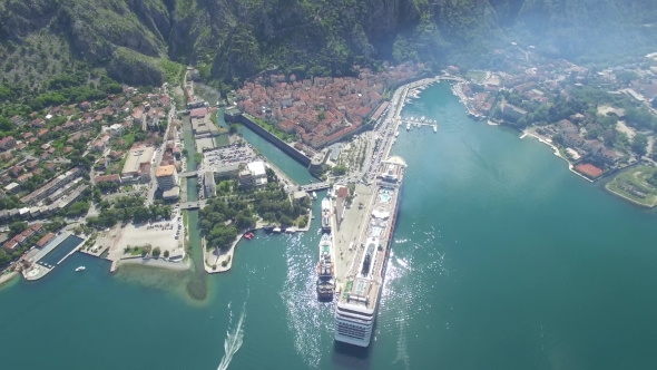Aerial View Of Cruise Ship