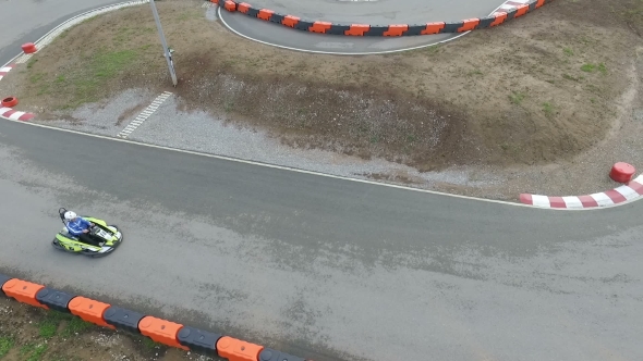 Aerial View Of Go Kart Outdoor Race