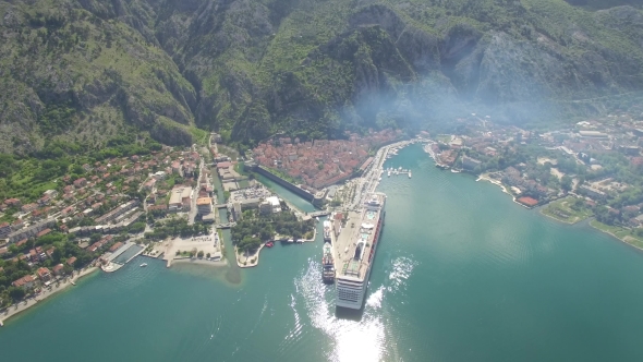 Aerial View Of Cruise Ship