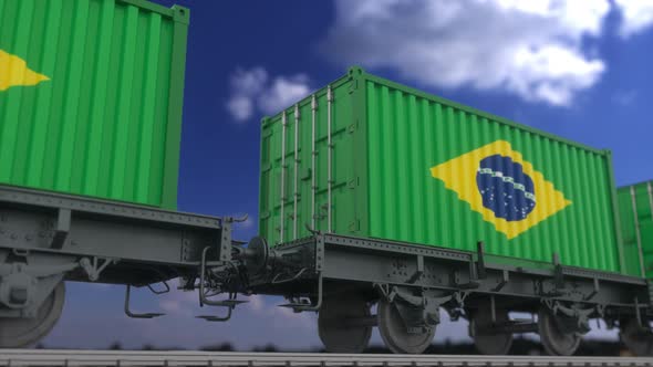 Containers with the Flag of Brazil